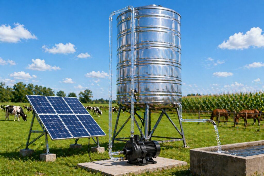 Compact DC pump for solar and off-grid water system applications