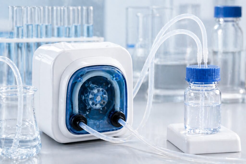 Peristaltic pump application for controlled liquid transfer and dosing